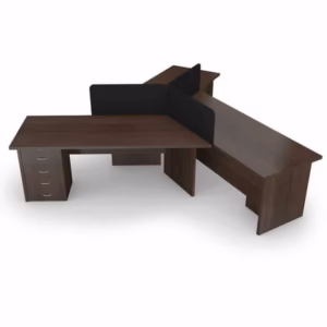 Three Way Cluster Desk – Melamine Screens