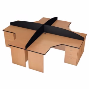 Data Network Cluster Desk  4 Way Cluster Desk With Screens