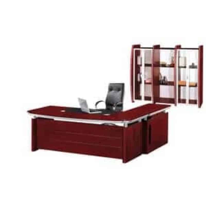 Athena Executive Desk Royal Mahogany Veneer Set Discount Office Furniture