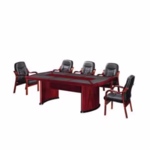 H011 Formal Executive Boardroom Table With Leather Inlay