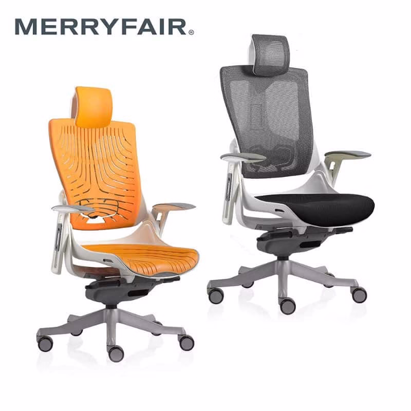 Merryfair Wau Ergonomic High Back | White Frame