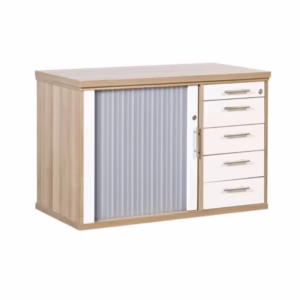 Silver Roller Door Credenza – Veneer Credenza