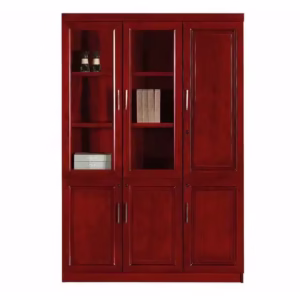 Two Glass + One Wooden Door Wall Unit Veneer Wall Unit