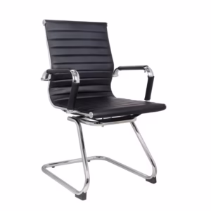 Classic Eames Visitors Sleigh base Leather Chair