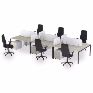 Office Furniture Connect 6-Way Computer Desks With Screens