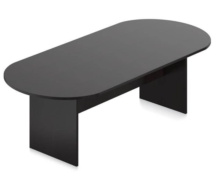 Super150 Oval Boardroom Table Black Melamine