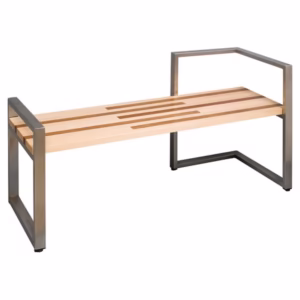 Solid Wood Laminated Bench With Stainless Steel Frame