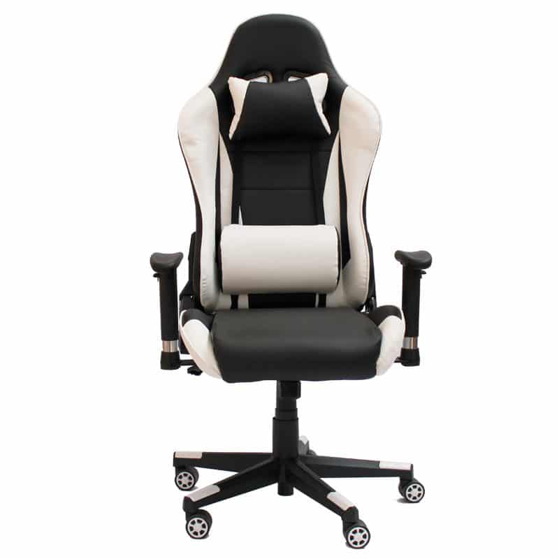 Gaming chair Cream White Leather 2D Armrests