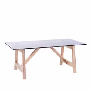 Moru Rectangular Glass, Solid wood