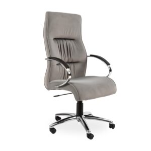 Salvador Chrome High Back Chair Genuine Leather