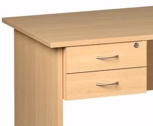 Melamine 2 Drawer Fixed Pedestal