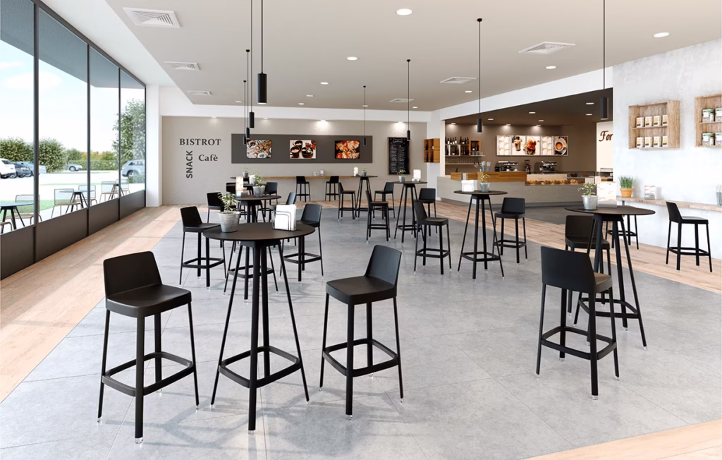 Tap barstools cafe setting png