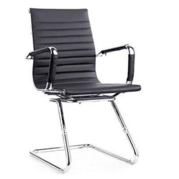 blaze black leather visitor s chair