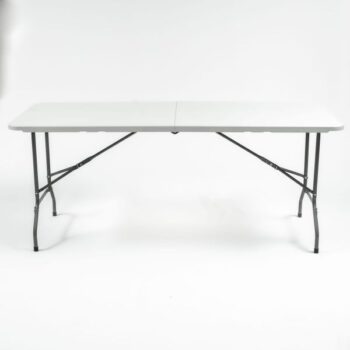 White Foldable PU Desk Steel Fram