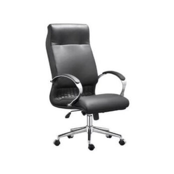 d4079dd3 Comfort High Back Chair Genuine Leather Chrome 5 Star Base