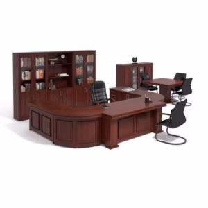 President Mahogany Veneer U Shaped Wall Unit Set