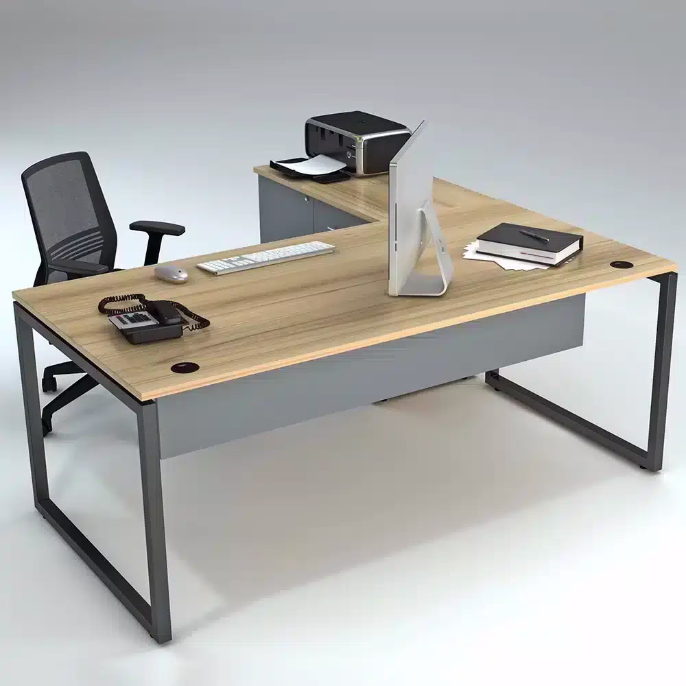 Sahara Computer Desk Side cabinet Steel Frame Front