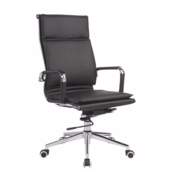 Classic Eames PU Flat Cushion High Back Black