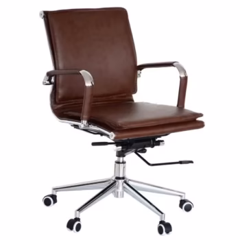 Classic Eames PU Flat Cushion Medium Back Brown