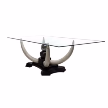 Ivory Modern Glass Dining Table