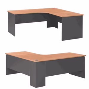 L-Shaped Computer Desk – Cable Management & Grommet Hole