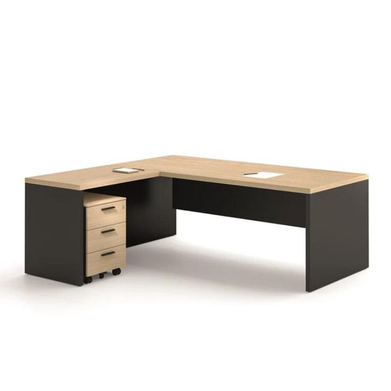 Platinum L-Shaped Desk 1600mm – Spacious & Modern