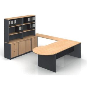 Iris Executive L-Shaped Desk with Wall Unit