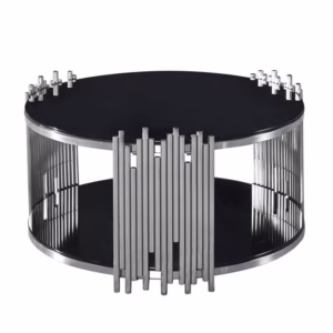 Tinted Glass Coffee Table with Steel Frame