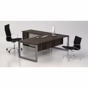 Loop Executive L-shaped Desk Roller Door Credenza Drawers with Top Lock