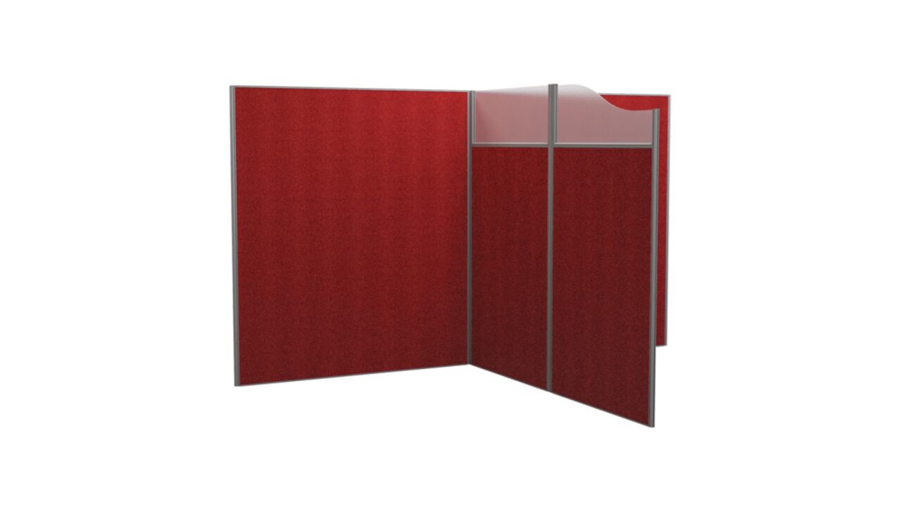 Floor based screen with top glass office screen sound proofing