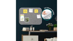 Grey Pin Board No Frame Self Adhesiveon Wall