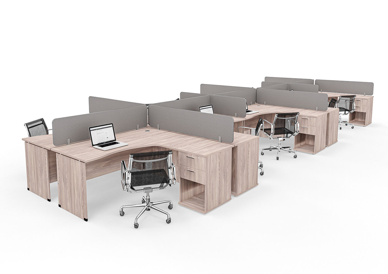 Platinum Cluster 10 Way Desk