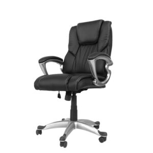 Ergonomic PU Leather Office Chair &ndash; Black 