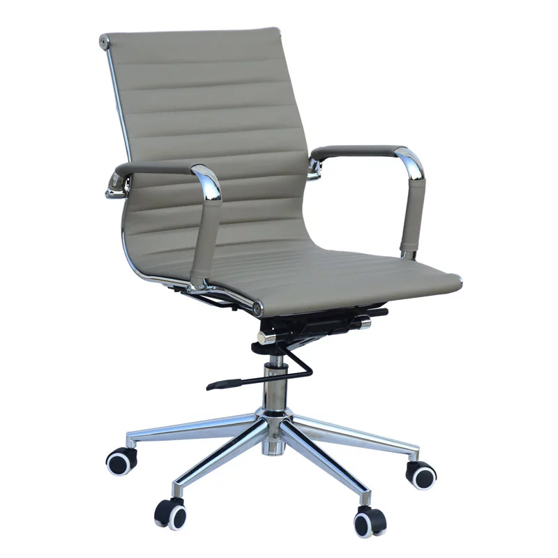 Classic Eames Leather Office Chair – Grey