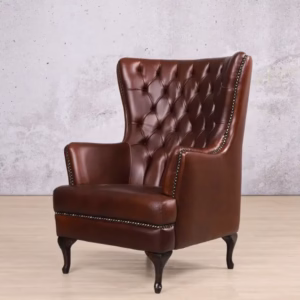 salina leather armchair wingback
