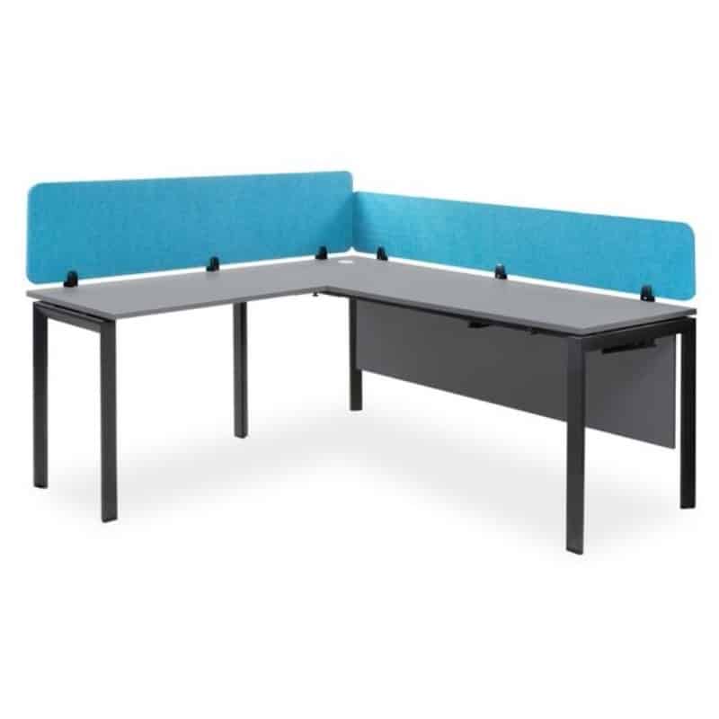 L Shape Desk with Enviro PET Screens + Modesty