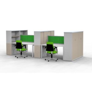 Storage 4-Way Cluster Desks – Complete Workspace Solution