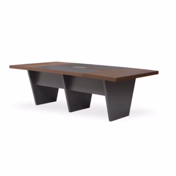 NBF Conference Boardroom Table 8–10 Seater 3200mm Dark Brown and Charcoal Grey – Little Lots Furniture.